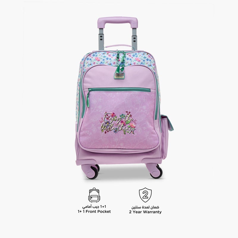 Roll road Trolley Bag-My Little Garden-1 Cmprt-30 Liters-Girls (Polyester) Pink \ 33X44X21 - Image 4